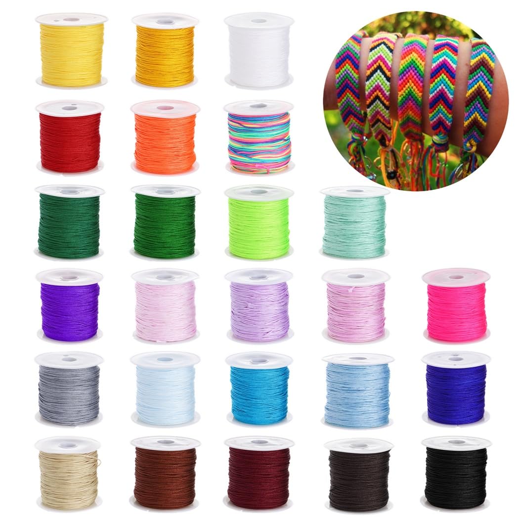 Cuerdas de nailon para hacer joyas y cordón de nudo chino de 0.8 mm