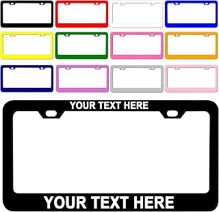 Custom License Plate Frame,Personalized Stainless Steel License Plate Holder,Customized Car License Plate Cover with Text