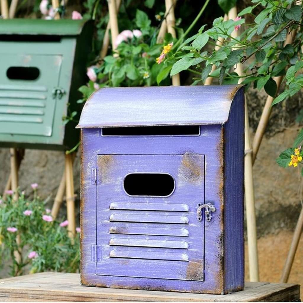 私書箱ガーデニングメールボックス屋外柵壁の装飾庭の壁の装飾(Purple)