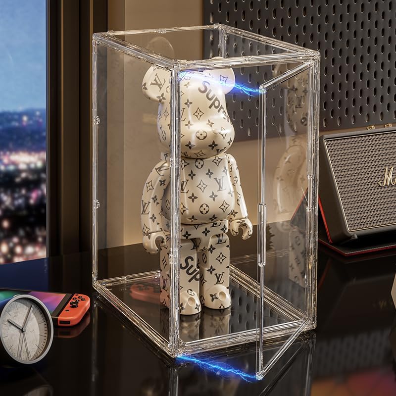 Extra Large 19.7"X14.6"X11.6" Acrylic Display Case with 2 Division Boards, Clear Organizer Box Plastic Holder with Magnetic Door for Handbags, Purses, Boots, Figures, Book - Image 4