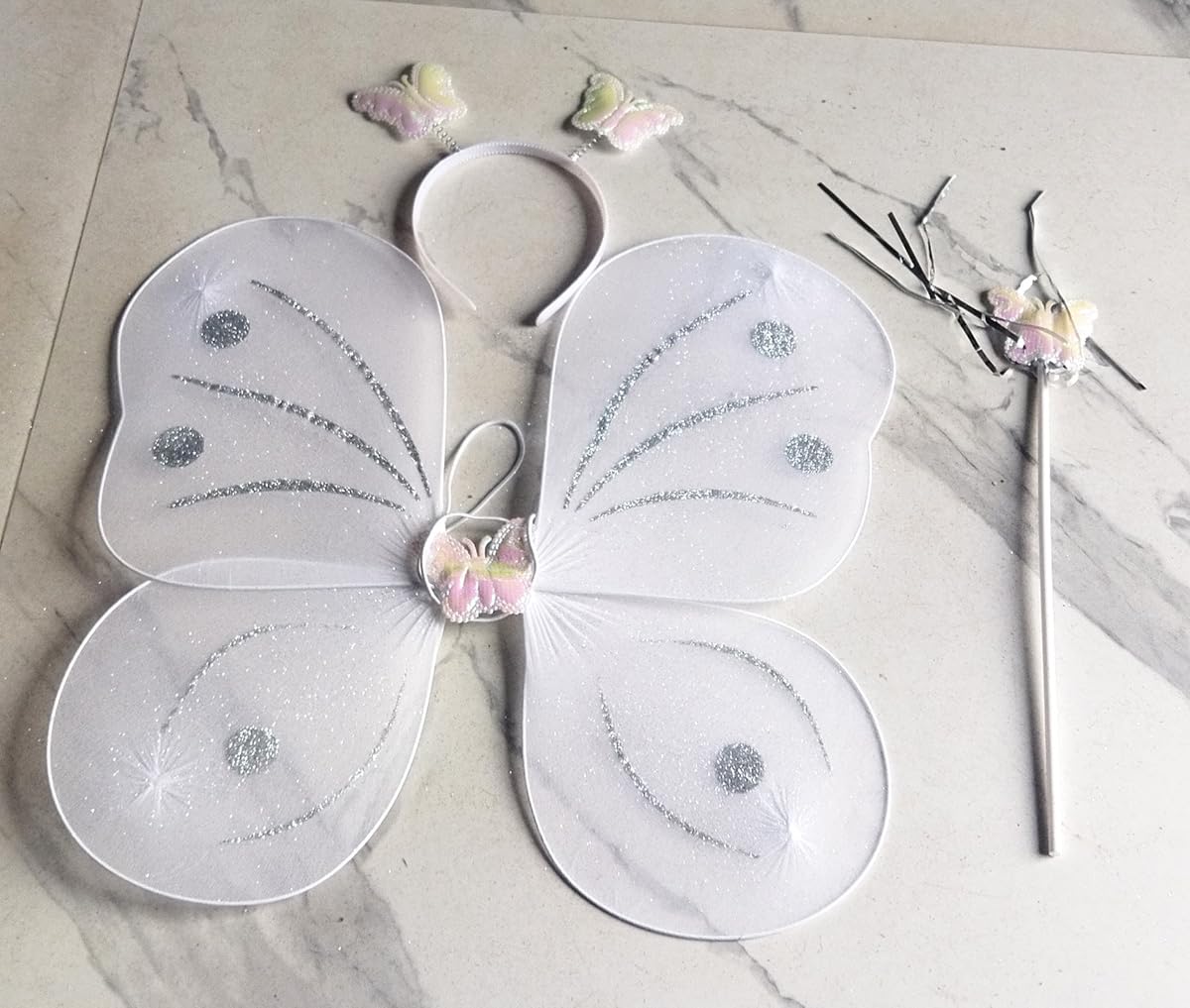 Fairy Wings for Girls Adults Angel Wings Butterfly Wings for Kids(White) (B0CS9SK9PK) Amazon Price History, Amazon Price Tracker