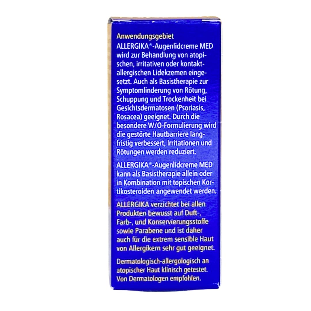 Allergika Augenlidcreme MED, 15 ml I zur Behandlung von Lidekzemen I Linderung von Rötung, Schuppung und Hauttrockenheit I Spar-Set plus Pharma Perle give-away (3x 15 ml)