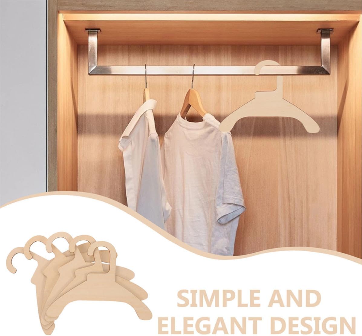 5pcs Small Wooden Dog Clothes Hangers for Pet Clothing 6.3 Inch image 5