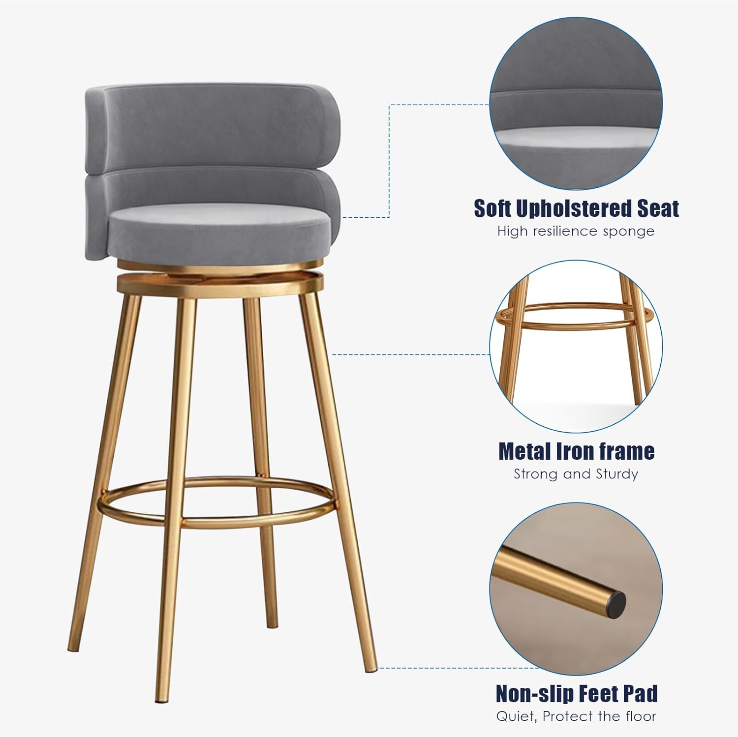 モダンな椅子 バースツール ベルベットシートバックダイニングチェア 2 モダンな椅子 バースツール ベルベットシートバックダイニングチェア 2