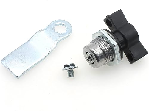 Miniatura 3 de LBTODH Pomo oscilante con mango en forma de T negra, 2 piezas, cerradura de cilindro de chasis, cerradura de leva para gabinete de máquina de caja