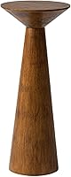 COZAYH 22.8" Walnut Round Martini End Table - Solid Fir Wood Pedestal Accent Stand for Farmhouse Living Room, Bedroom & Small Spaces