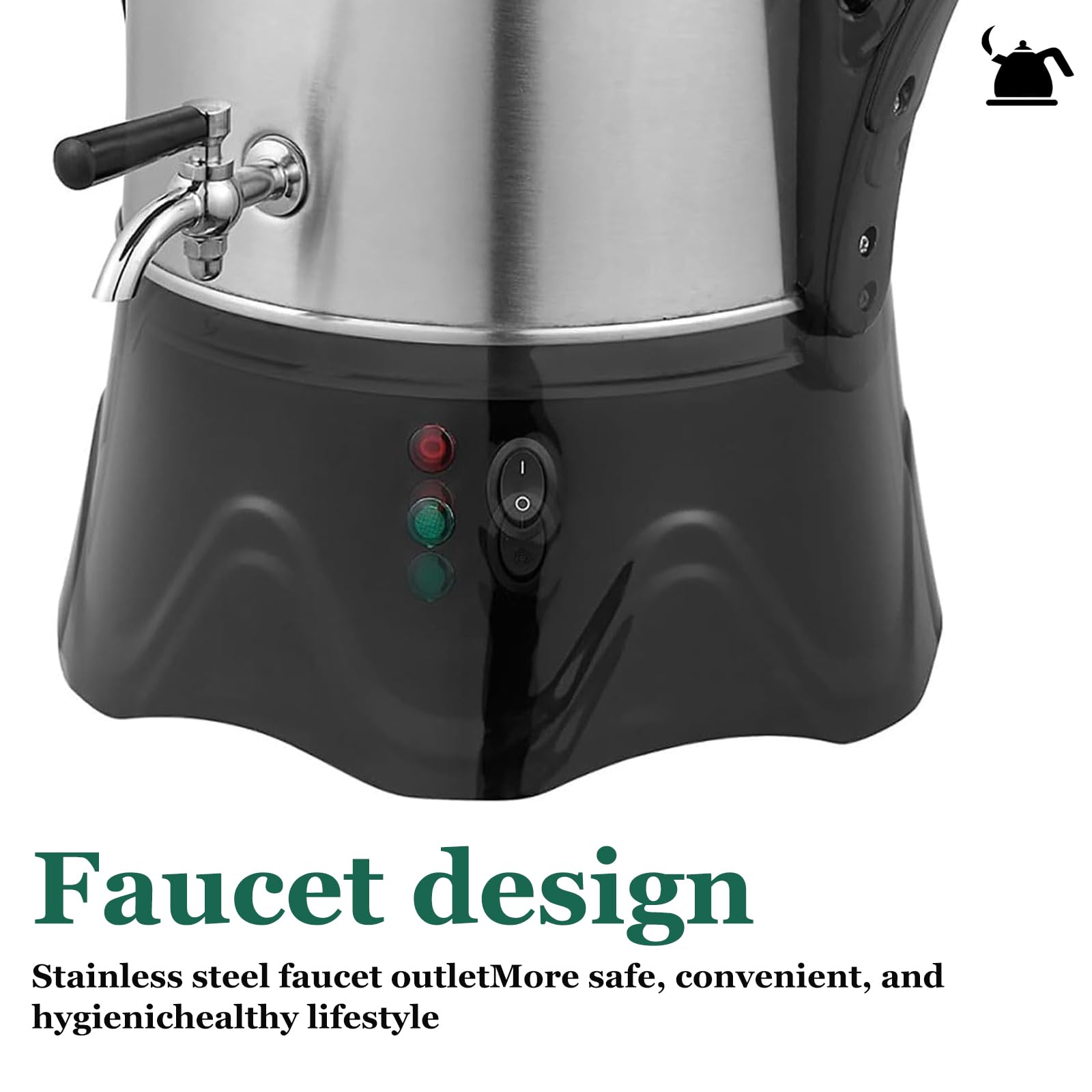 TYH Théière Électrique Turque 2000 W, Style Autofiltrant, Samovar Turc Électrique avec Fonction Maintien Au Chaud, Bouilloire Électrique À 2 Niveaux, Théière en Acier Inoxydable 3 L