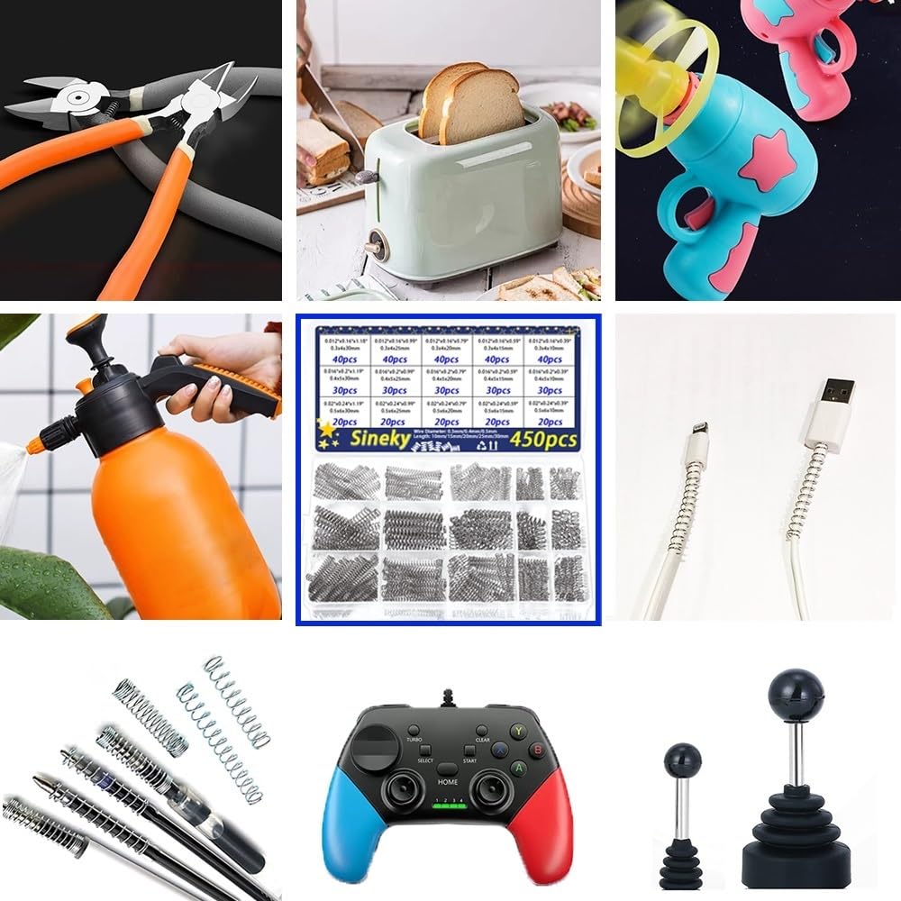 Assortimento 450 Molle A Compressione | Acciaio Inossidabile 304 | 15 Misure Diverse | Per Riparazioni E Fai Da Te - Foto 7