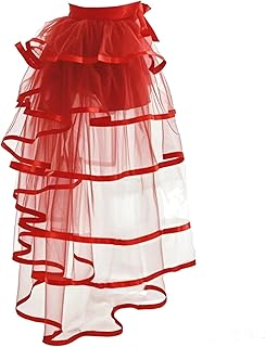 Victorian Tulle Bustle Skirt Steampunk Tie On Tutu Overskirt Costume Cosplay Long Maxi Rave Festival Outfits