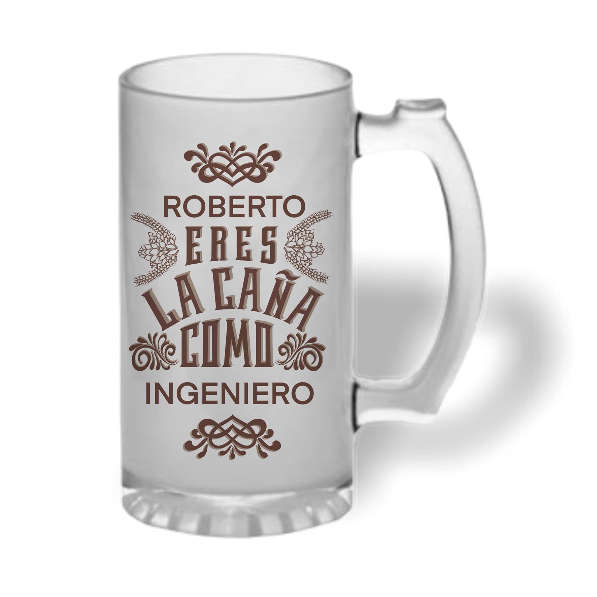 Jarra cerveza personalizada de cristal esmerilado. Jarra de cerveza original: ... Eres la caña como ... Con nombre y profesión personalizados