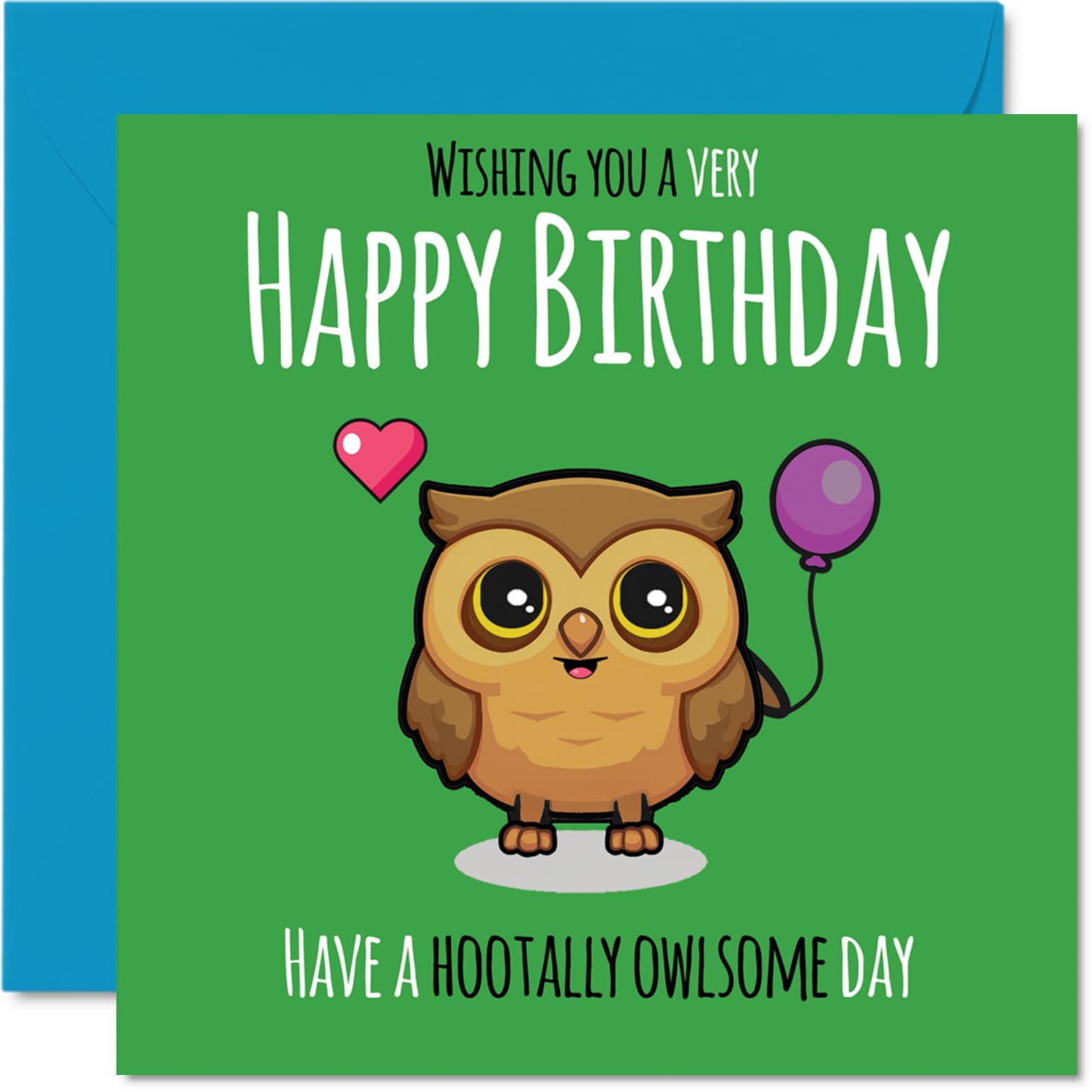 Family Birthday Card - Hootally Owlsome - Happy Birthday Card for Family from Colleague Friends, 145mm cute owl Bday Greeting Cards