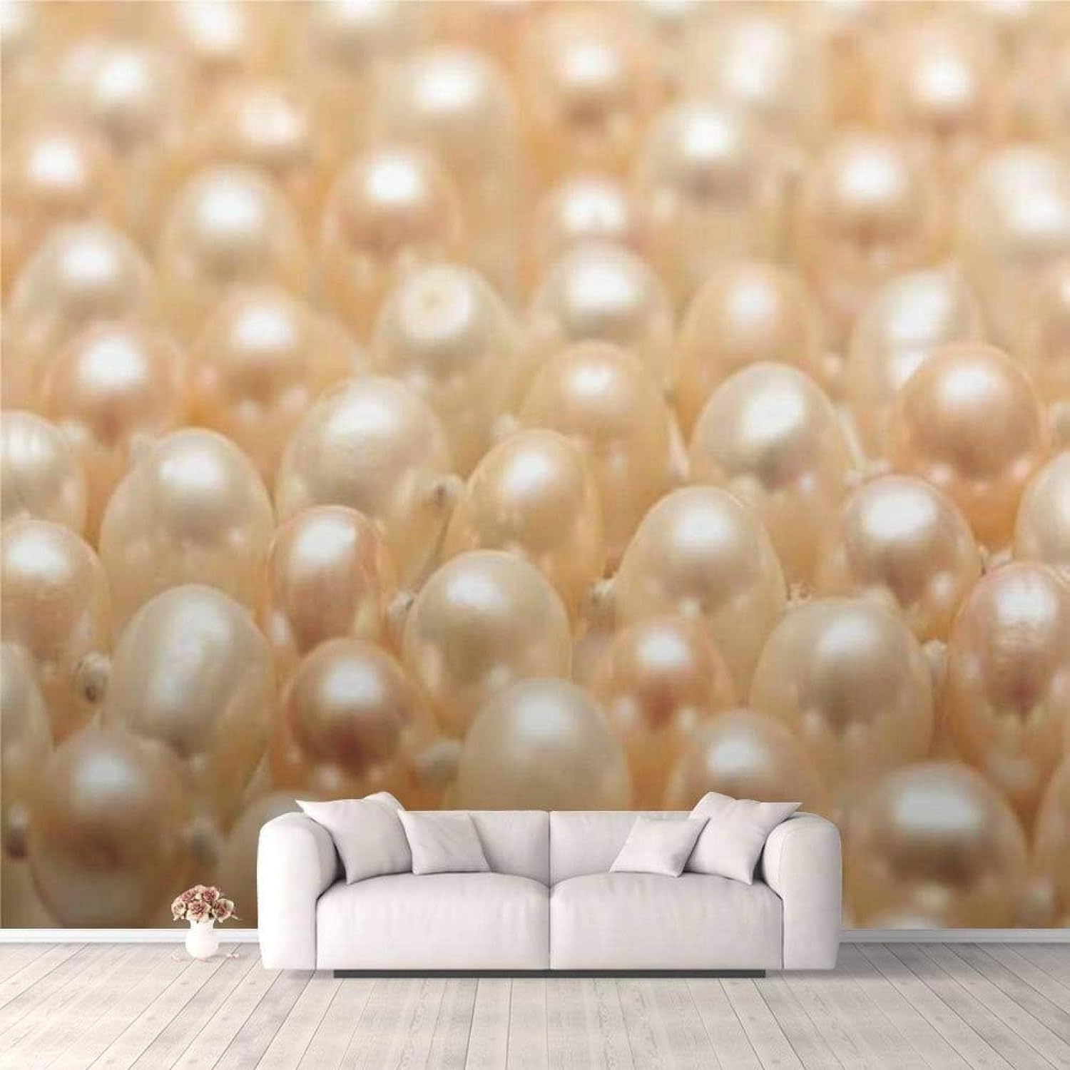 Papier peint mural effet 3D perles autocollant amovible pour salon moderne