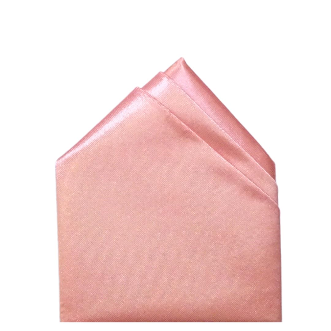 Men's Solid Color 3 fold Style Pre Folded Pocket Square | Readymade Wedding Handkerchief for Suits, Blazers & Tuxedo (Pink)-image-15