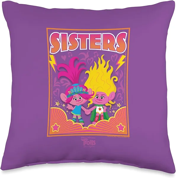 DreamWorks Trolls Band Together Poppy and Viva Sisters Throw Pillow