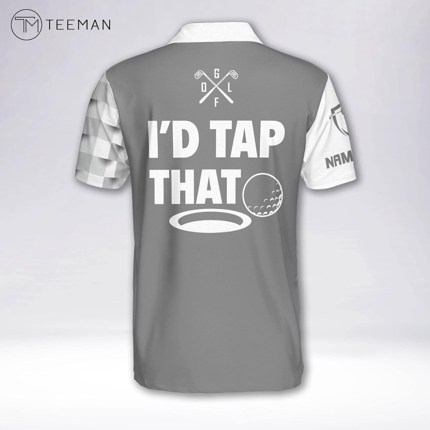 TEEMAN Custom Funny Golf Shirts for Men, Golf Shirts Short Sleeve, Gray Golf Gifts for Men, Golf Gifts for Men