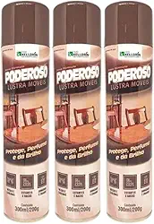 Lustra Móveis Poderoso Kelldrin, 3 Unidades de 300ml, Proteção e Brilho, Fragrância