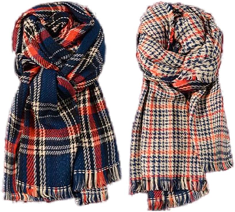 Women's Winter Scarf for Women Gifts Plaid Blanket Scarf Soft Girl Chunky Large Blanket Scarves
