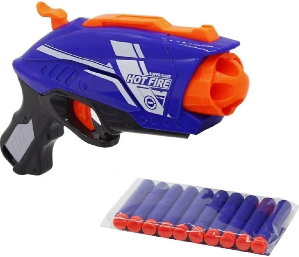 Hot Fire Super Game Toy G_u_n with Darts, Blue and Orange