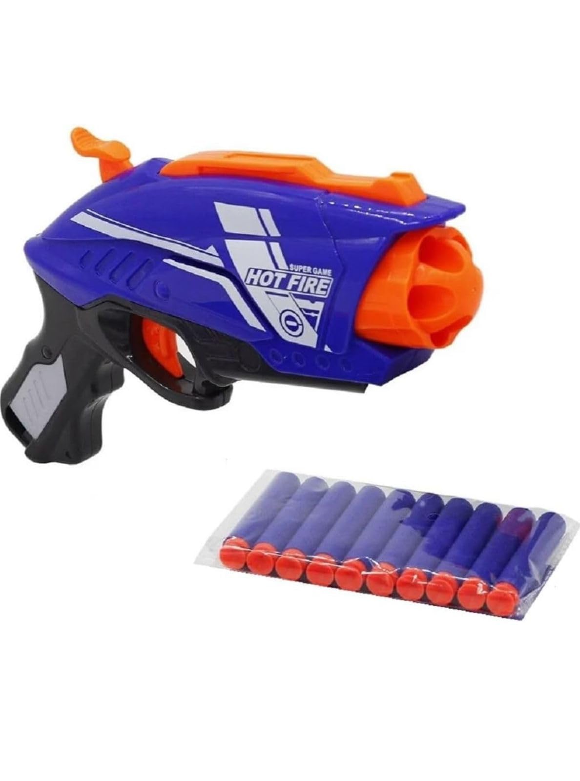Hot Fire Super Game Toy G_u_n with Darts, Blue and Orange