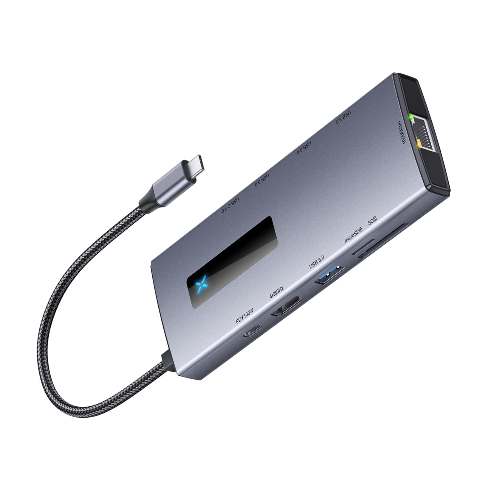 Hub USB C 10 in 1 Dock Station in Alluminio con Porta SDTF Card Splitter PD100W Hub per Laptop Computer Dock Station