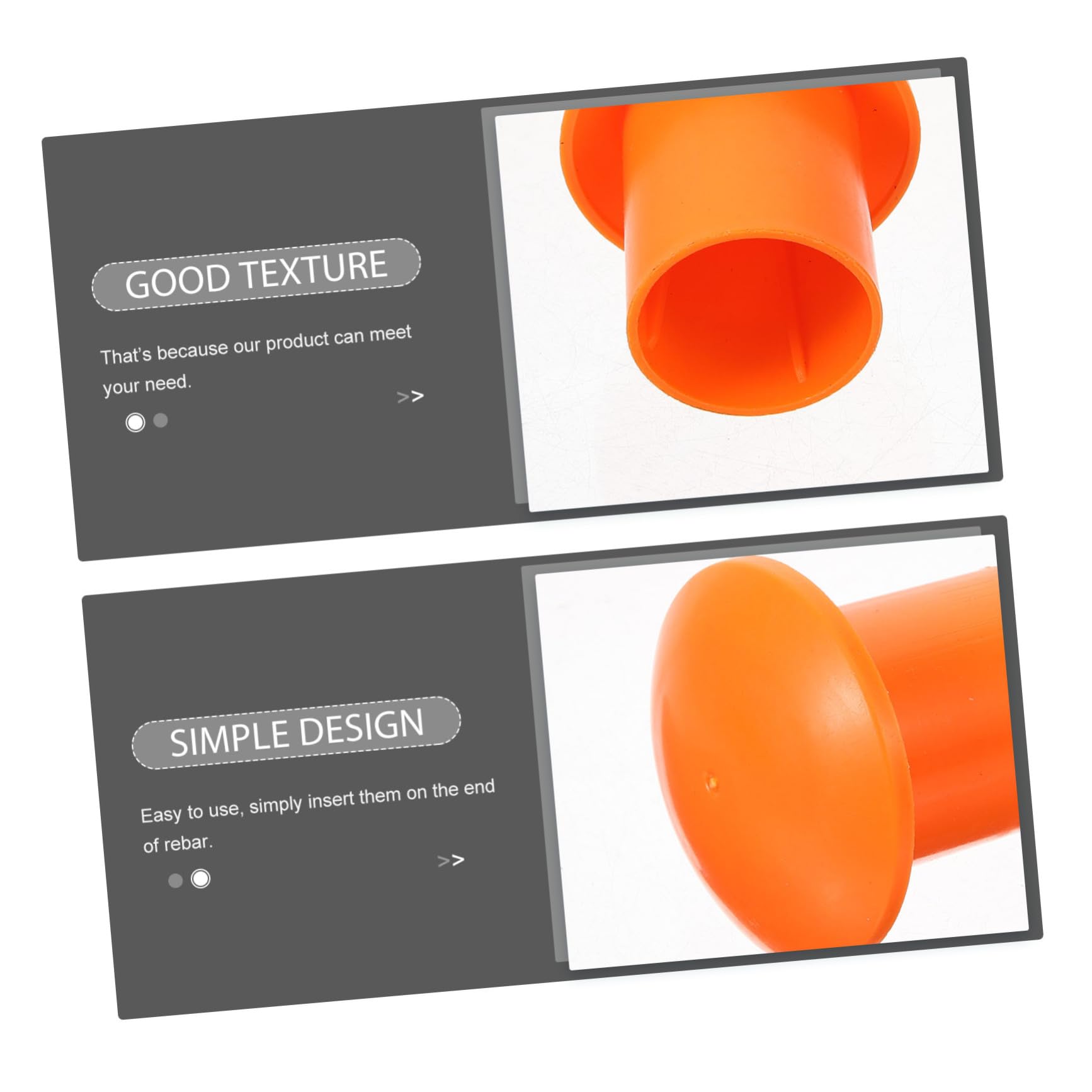 HEMOTON 40 Tapas Protectores De Barras De Refuerzo De Plástico 2.28 Pulgadas Tapas De Hongos Para Protección De Extremos Alta Visibilidad Seguridad Construcción