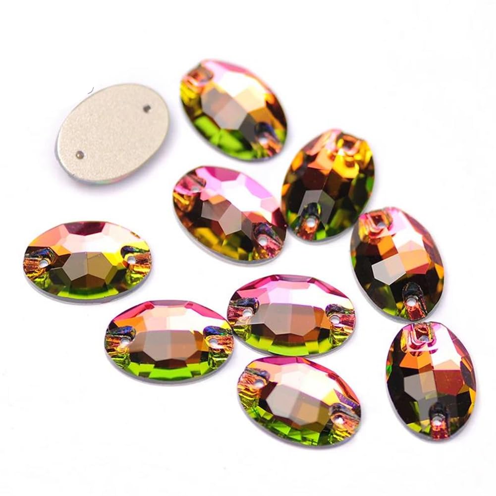 Strass couture ovale 3210 VM en verre dos plat 17x24mm pour décoration de robes Niiyyjj 9pcs