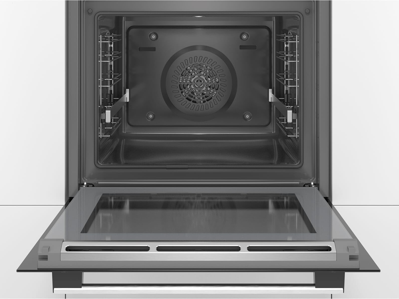 Bosch HBG5780S6 Serie 6 Smarter Einbau-Backofen, 60 x 60 cm, Pyrolyse Selbstreinigung, AutoPilot 30 30 Automatikprogramme, 3D Heißluft Backen auf 3 Ebenen, LCD-Display, Schnellaufheizung, SoftClose
