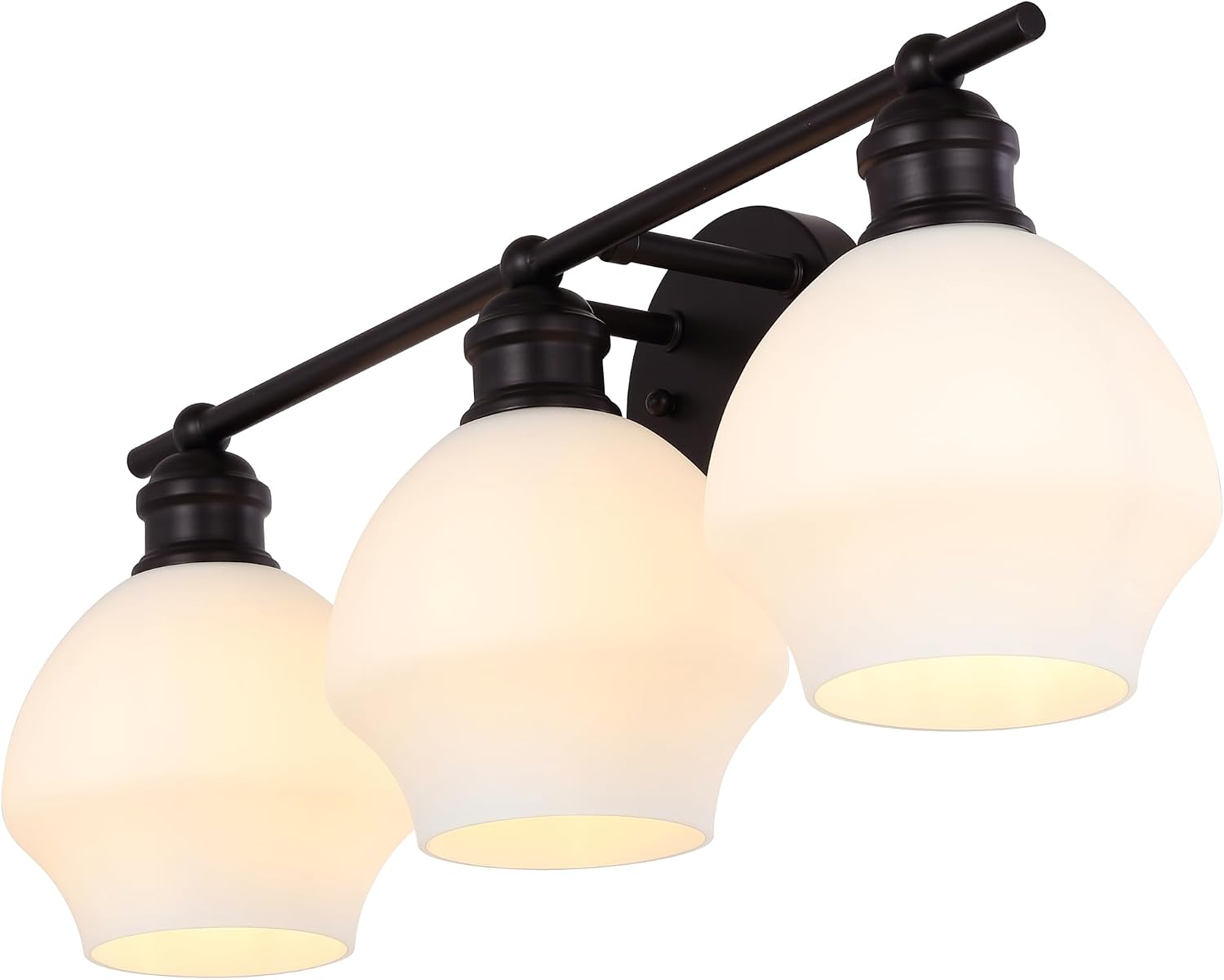 SAFAVIEH Lighting Collection Mylsa Black/White 3-light Wall Sconce Light Fixture Ideal for Bathroom, Entryway, Vanity, Foyer, Hallway, Living Room (LED Bulbs Included)