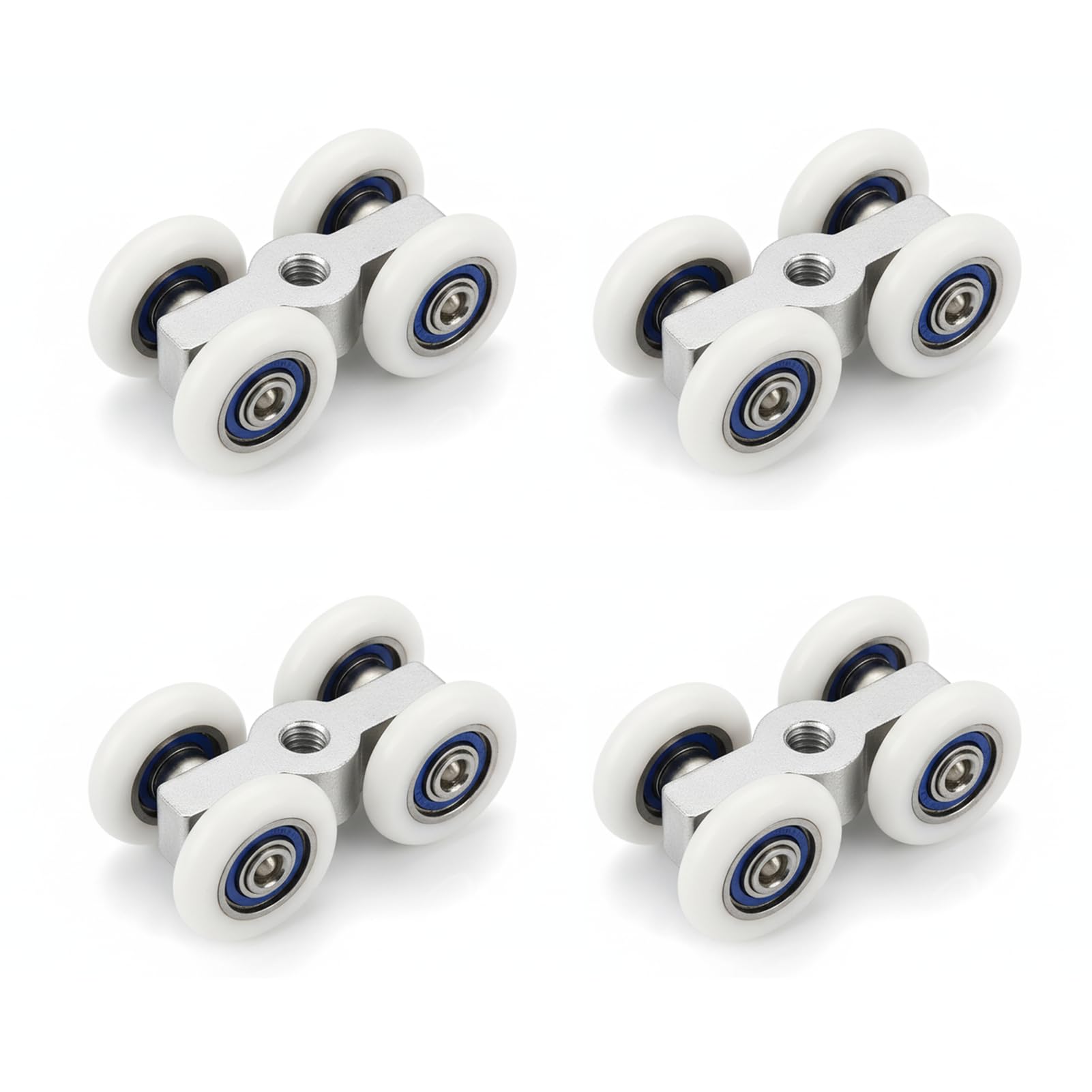 Ruedas para puertas correderas con rosca M6, aleación de zinc, rodamiento de bolas, 20 mm