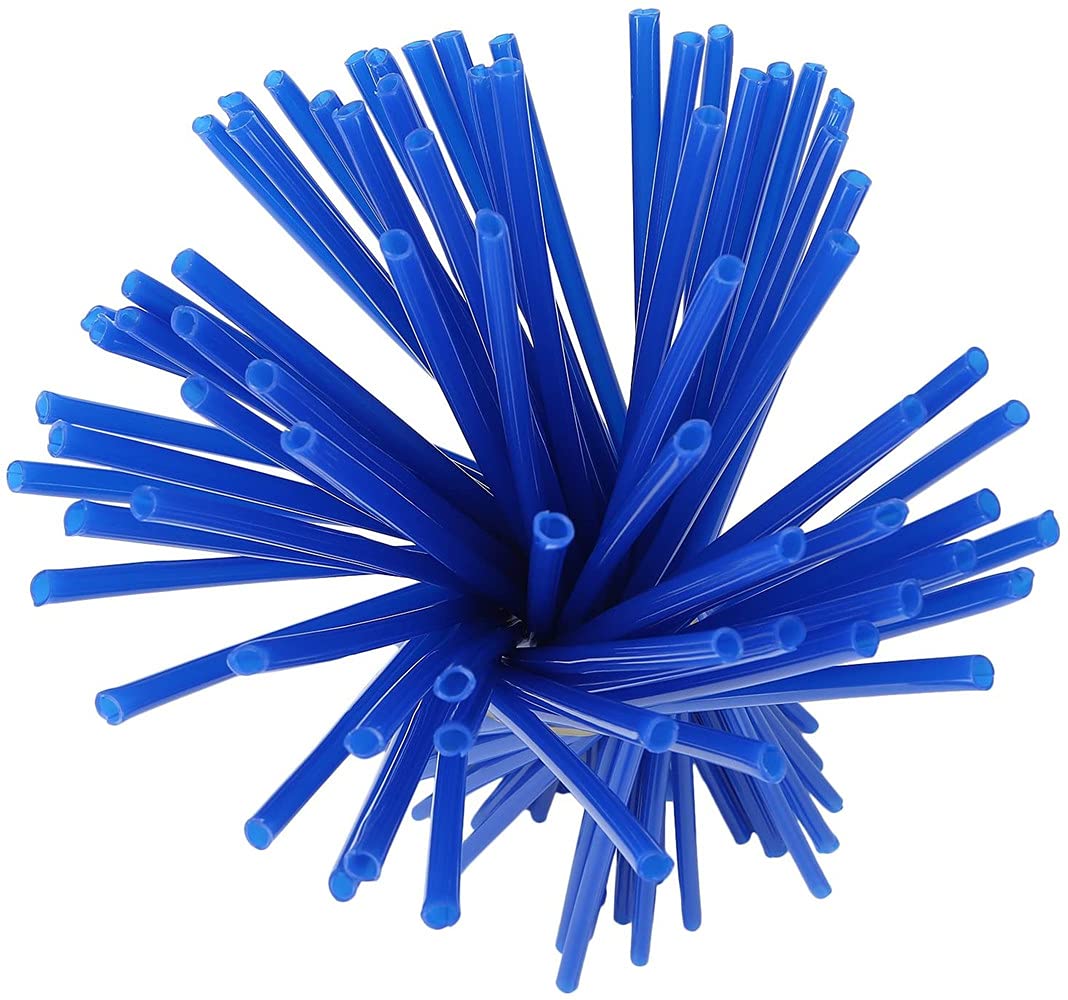 LATRAT 72 pcs 17cm Couvres Rayons Kit de Protections de Jantes de Roues de Moto Spokes Skins Set, Protège Rayon de Vélo Spoke Skins Motocross Protecteur Couvre de Rayon, Bleu