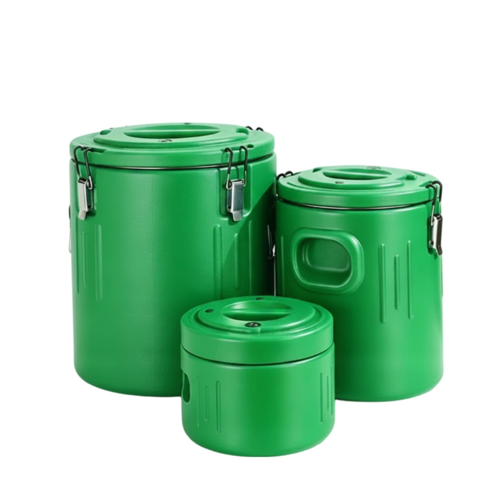 Gralara 3 Pieces Contenitore Isotermico in Acciaio Inox Grande Capacità Recipiente Professionale Ermetico, Array, Verde