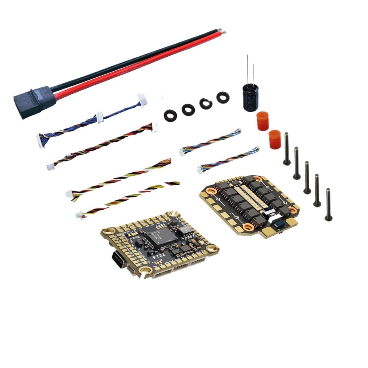 Compatibile con DAKEFPV F722 60A Stack Flight Controller con BLHELI_S 60A 4in1 ESC for droni FPV(Only 8S 60A)