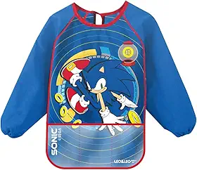 Avental Infantil C/Bolso e Manga Comprida Sonic - Blister C/ 1 Und Leo&leo