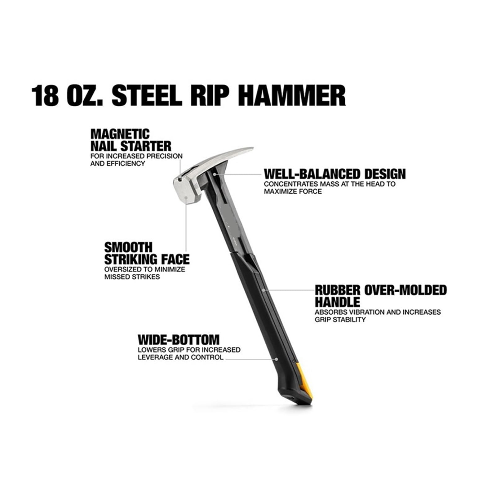 martillo Martillo de acero TB-H1-1R-S16 TB-H1-1R-S18 16 OZ. 18 onzas. Herramientas manuales de cara lisa(TB-H1-1R-S18)