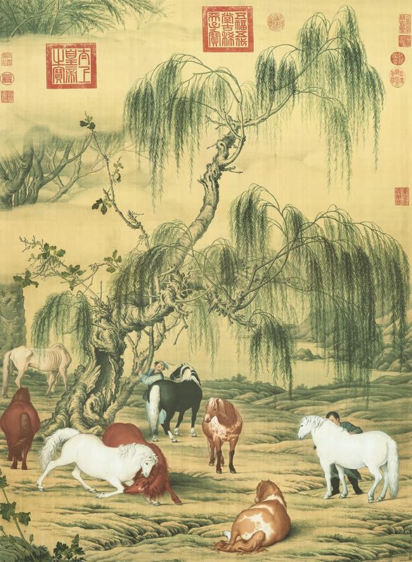 Bristlegrass Jigsaw Puzzles 1000 Pieces for Adults, Chinese Qing Dynasty Old Master Giuseppe Castiglione Masterpieces of Art Pretty Horses Gifts Decorative Painting Puzzles (1000 pcs) — image 1