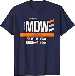 Vintage Chicago Midway MDW Airport Code Retro Travel Day T-Shirt