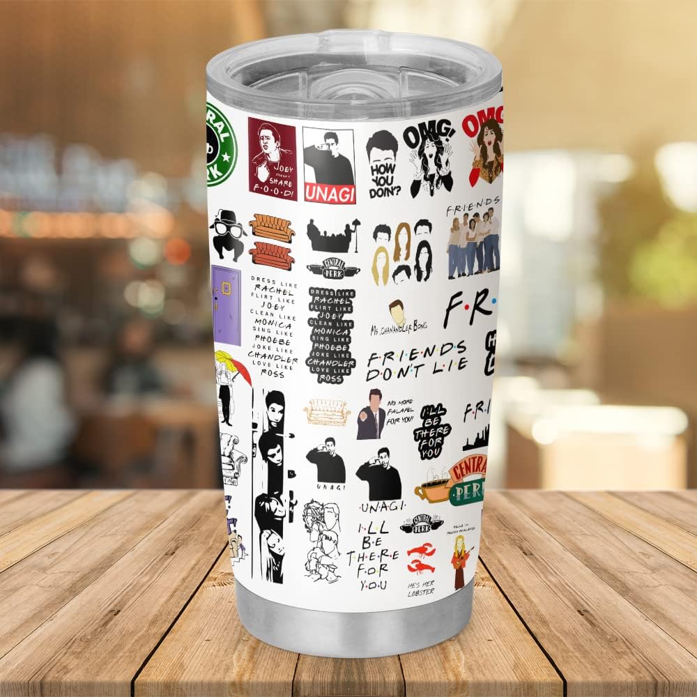 Best Friend Tumblers for Women Men - Central Friends Perk TV Show Tumbler Cup for Work Bestie Soul Sister BFF Coworker Birthday Friendship Gifts 20oz 30oz Coffee Travel Mug Tumblers