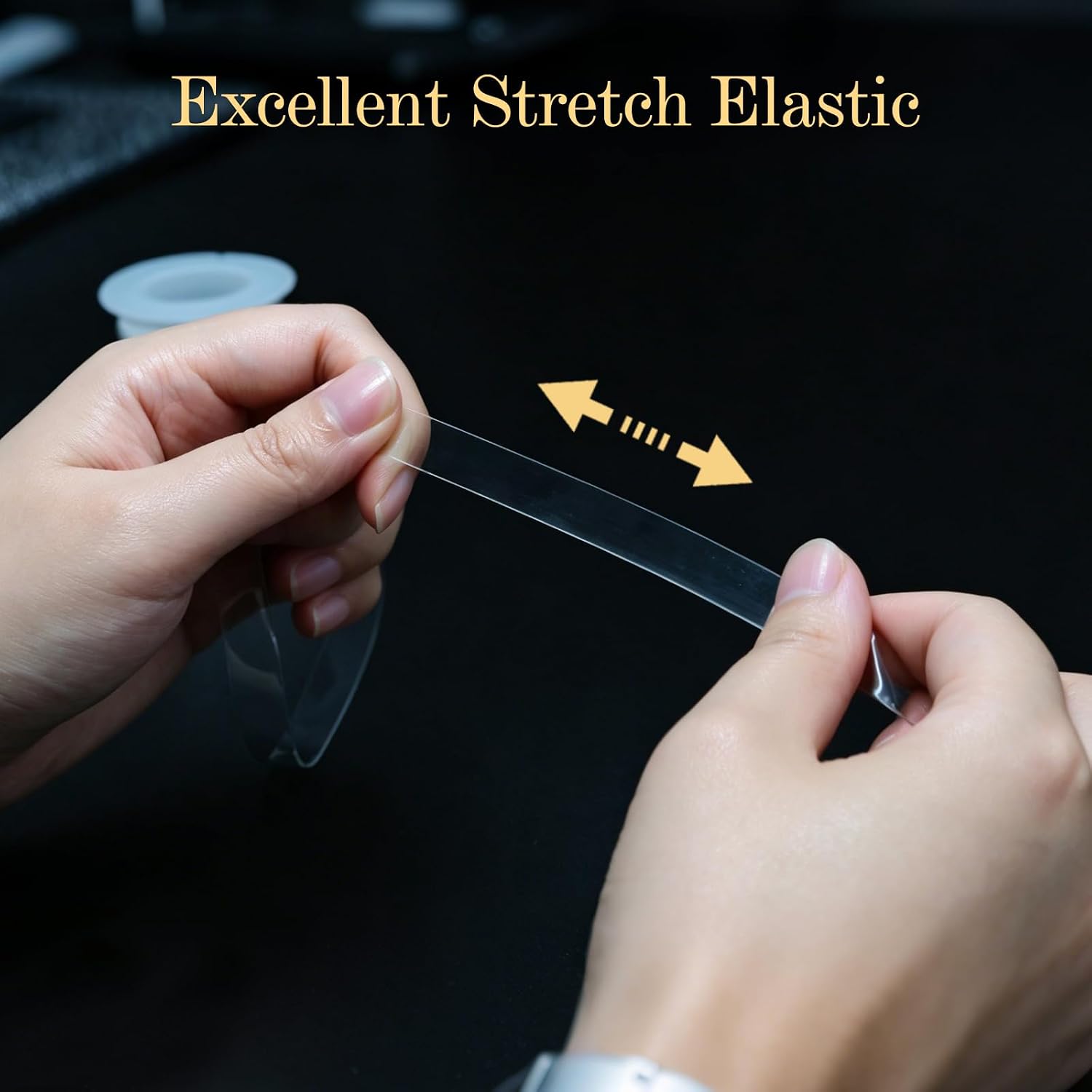 2 Rolls Clear Elastic Strap, 3/8 inch Wide 10.91 Yards(10m) per Roll Lightweight Clear Elastic for Sewing, Clear Straps for Dress Bra Transparent Elastics Band for DIY Lingerie Swimwear Garments