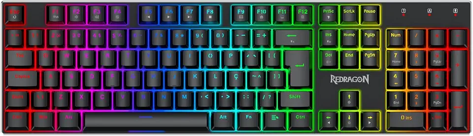 Teclado Magnético Gamer Redragon Dharma Preto RGB Full Size 8K Rapid Trigger SOCD Case em Alumínio K556RGB-M