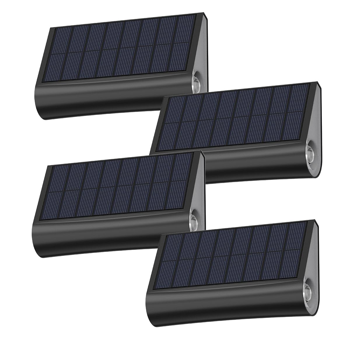 Lumisky Set di 4 lampade da parete a energia solare, LED bianco caldo, 4 x TWILY H6,3 cm