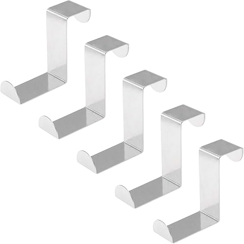 5 ganchos para colgar sobre la puerta, ganchos para colgar en forma de Z, doble cabeza que se adapta a anchos de puerta de 2 y 1 pulgada, gancho