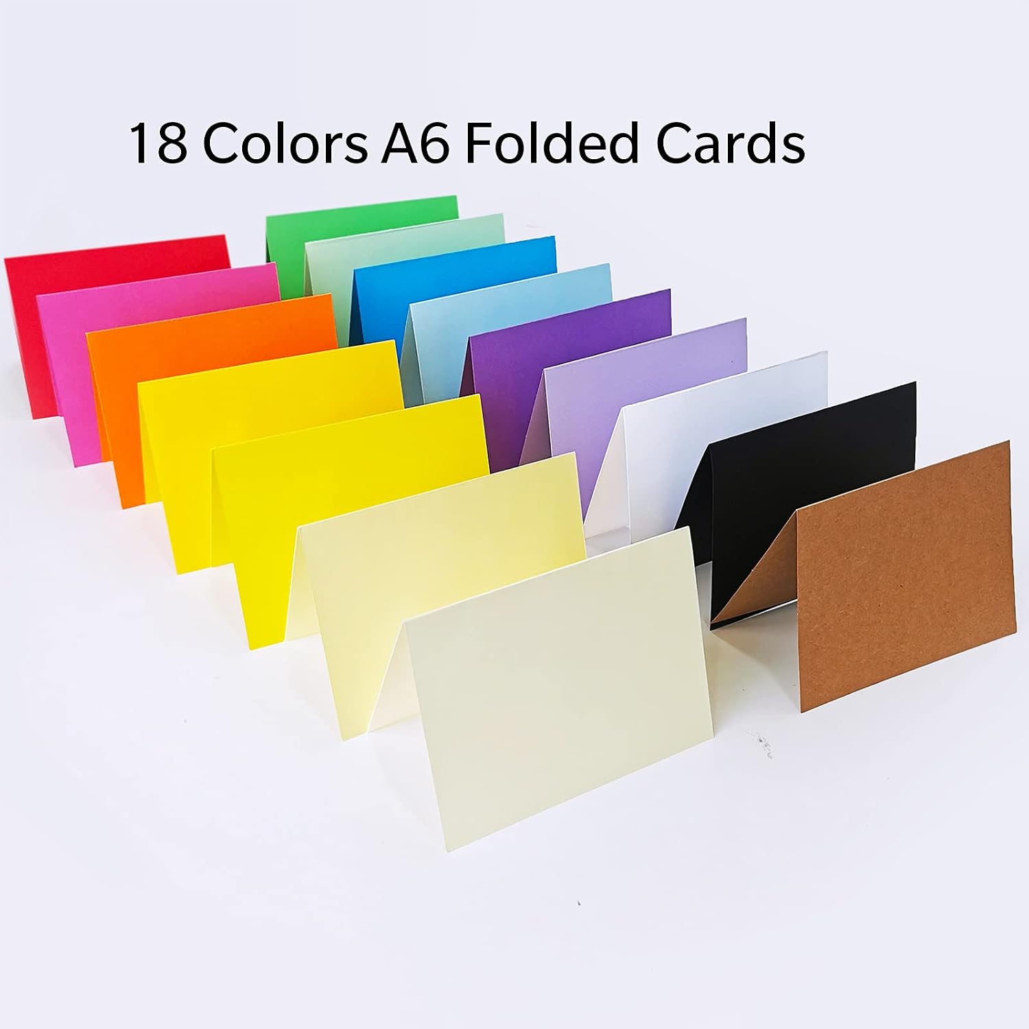 108 Sets 18 Colors A6 Invitation Envelopes Peel & Seal Self-Seal 4 3/4 x 6 1/2 Envelopes with A6 Flat Cards and A6 Folded Cards Notecards for Wedding Shower Greeting Announcement Mailing Cards Making