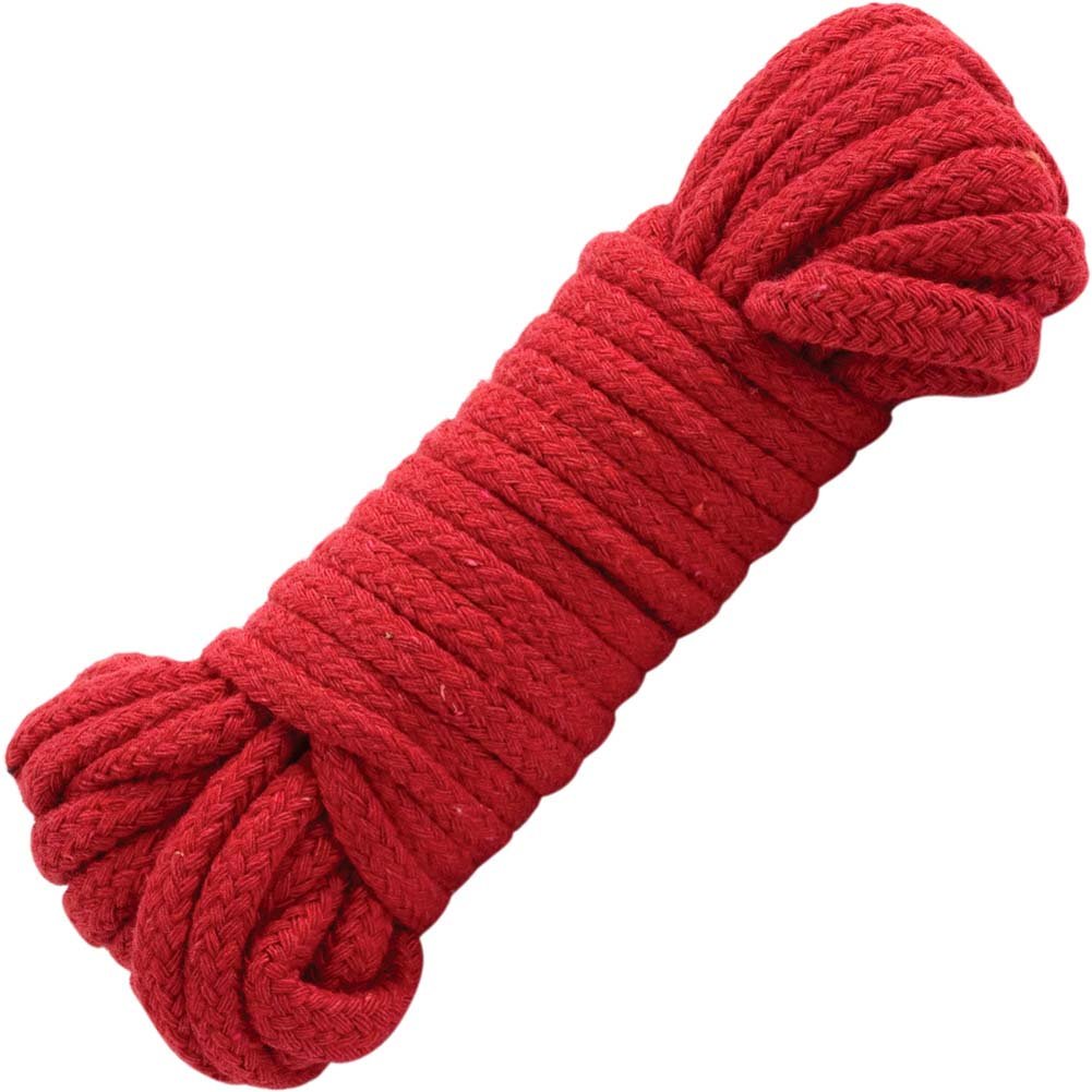 Corde bondage coton rouge japonais shibari pour pratique de nouage érotique