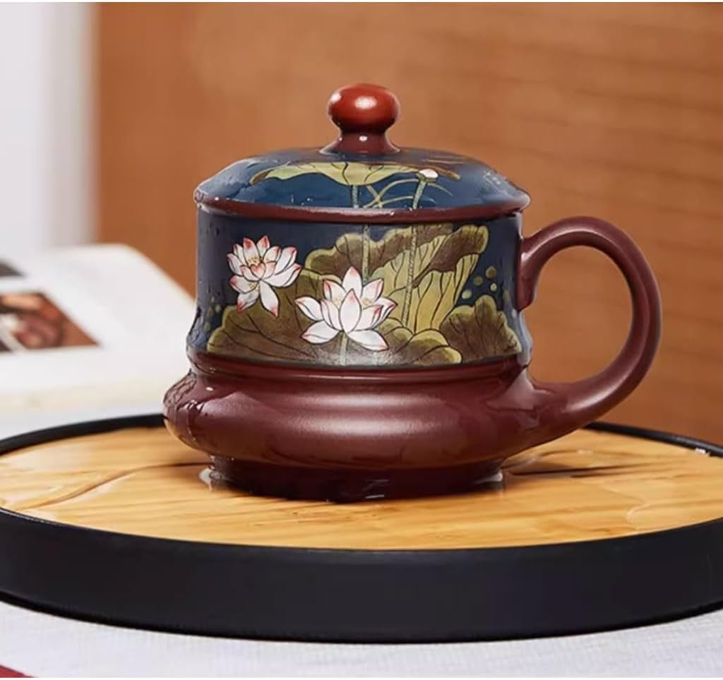 大容量カバーカップ 470ML 紫砂カップ カンフーティーカップ 中国茶カップ 【マイセン】 クリエイティブティーカップ 