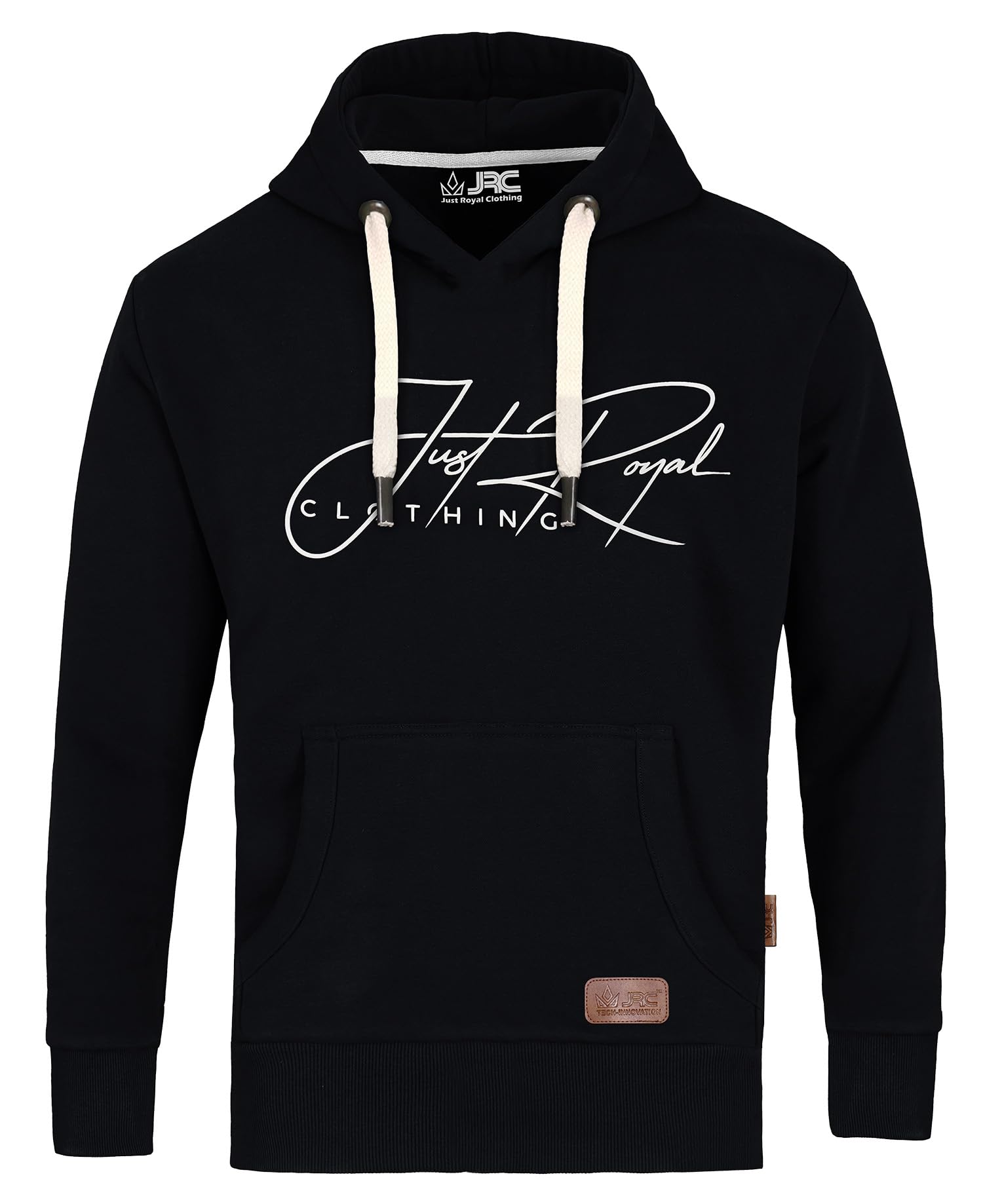 Jrc Just Royal Clothing Men's Black Pullover Fleece Hoodies, Lightweight Casual Hooded Sweatshirt Tops With Kangaroo Pockets For Gym & Running (, Xxxl)