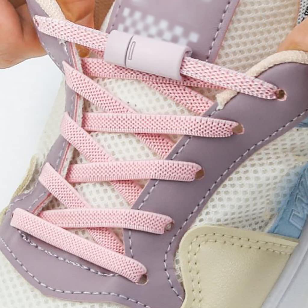 Lacci per scarpe da ginnastica 2 paia di lacci elastici for scarpe con fibbie in metallo, lacci elastici senza nodo, lacci elastici piatti for scarpe da ginnastica, scarpe casual, piatti universali