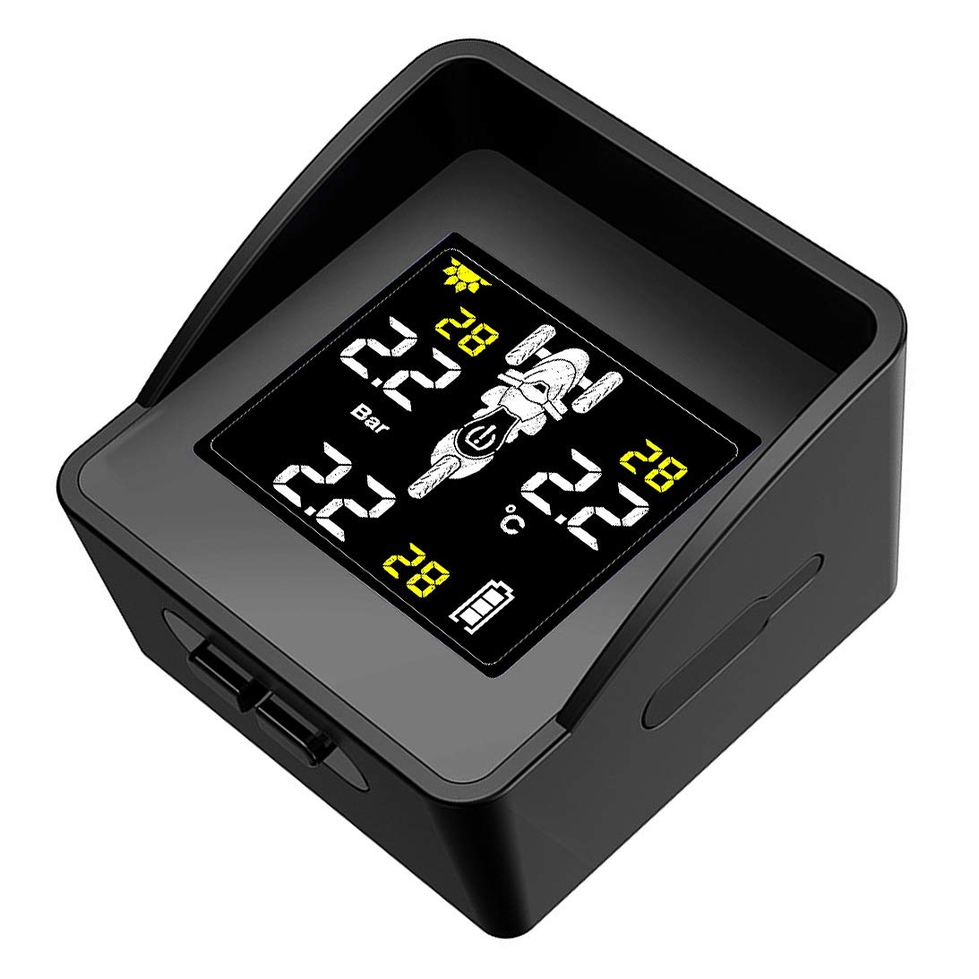 Sistema di Monitoraggio della Pressione dei Pneumatici Solare Monitor di Pressione dei Pneumatici TPMS per Display LCD 3 Sensori Esterni