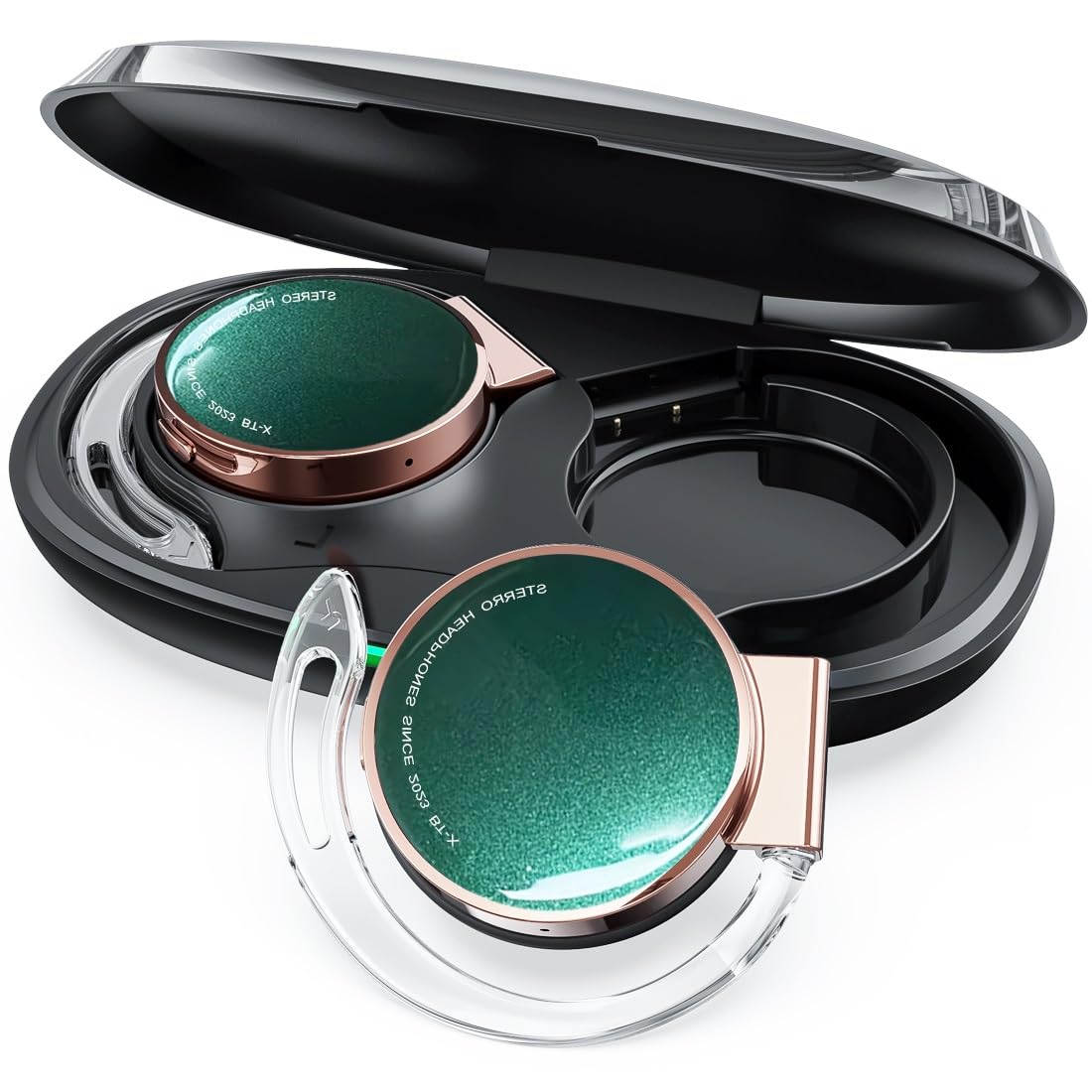 BEVCEFCC Ear Hook Headphones Bluetooth 5.3, Bluetooth Headphones On Ear, 15 Hours Music Playback, Painless to Wear, Bluetooth Headphones Sport On Ear, Clip On Ear Headphones for Work