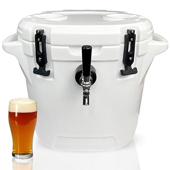Coldbreak 1-Tap Jockey Box, Bartender Edition, Roto Molded Cooler with 50 Stainless Steel Coils, Rear Input for Clean Setup, Heavy Duty Beverage-Grade Construction, Ideal for Keg Service, Made in USA