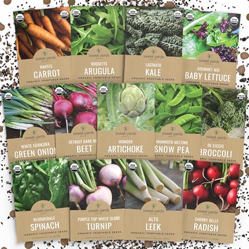 Organic Cool Weather Spring & Fall Seeds Variety Pack - 13 Individual Packs - 2026 Season - Carrots, Beets, Spinach, Broccoli and More! for Indoor & Outdoor Planting (Non-GMO, Certified Organic)